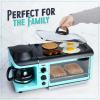 imageNostalgia 3in1 Breakfast Station  Includes Coffee Maker NonStick Griddle and 4Slice Toaster Oven  Versatile Breakfast Maker with Timer  RedAqua Breakfast Station