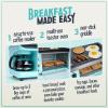 imageNostalgia 3in1 Breakfast Station  Includes Coffee Maker NonStick Griddle and 4Slice Toaster Oven  Versatile Breakfast Maker with Timer  RedAqua Breakfast Station