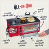 imageNostalgia 3in1 Breakfast Station  Includes Coffee Maker NonStick Griddle and 4Slice Toaster Oven  Versatile Breakfast Maker with Timer  RedRed Breakfast Station