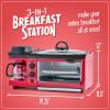 imageNostalgia 3in1 Breakfast Station  Includes Coffee Maker NonStick Griddle and 4Slice Toaster Oven  Versatile Breakfast Maker with Timer  RedRed Breakfast Station