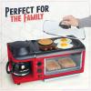 imageNostalgia 3in1 Breakfast Station  Includes Coffee Maker NonStick Griddle and 4Slice Toaster Oven  Versatile Breakfast Maker with Timer  RedRed Breakfast Station