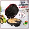 imageNostalgia 6Wedge Electric Quesadilla Maker with Extra Stuffing Latch 8inch RedRed