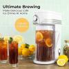 imageNostalgia CLIT3PLSAQ Classic Retro 3Quart Iced Tea ampamp Coffee Brewing System With DoubleInsulated Pitcher Auto ShutOff Perfect For Cold Lattes Lemonade Flavored WaterIncludes Reusable FilterAquaWhite