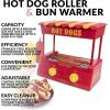 imageNostalgia Countertop Hot Dog Roller and Warmer 8 Regular Sized 4 Foot Long Hot Dogs and 6 Bun Capacity Stainless Steel Perfect For Breakfast Sausages Brats Taquitos Egg RollsHot Dog Roller