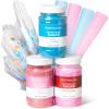 imageNostalgia FSCC8 Cotton Candy Kit Pink Vanilla Blue Raspberry Strawberry Flossing Sugars Includes 10 Reusable Cones and Twist TiesPerfect for Birthdays Holidays and Parties 7 oz each MultiCotton Candy Kit