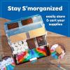 imageNostalgia JetPuffed Lighted Smores Supply Caddy Tabletop Kit for Camping Vacation and Backyard Bonfires Carry Handle Retractable Trays 2 Forks and 2 Plates IncludedJet Puffed Smores Caddy Set