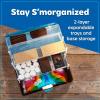 imageNostalgia JetPuffed Lighted Smores Supply Caddy Tabletop Kit for Camping Vacation and Backyard Bonfires Carry Handle Retractable Trays 2 Forks and 2 Plates IncludedJet Puffed Smores Caddy