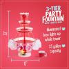 imageNostalgia LPF230 3Tier Lighted Party Fountain Holds 15 Gallons LED Lighted Base Includes 8 Reusable CupsDeluxe Party Fountain