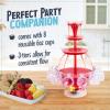 imageNostalgia LPF230 3Tier Lighted Party Fountain Holds 15 Gallons LED Lighted Base Includes 8 Reusable CupsDeluxe Party Fountain