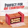 imageNostalgia Oscar Mayer Extra Large Countertop 8 Hot Dog Roller and Bun Toaster Oven  Stainless Steel Rollers and Nonstick Warming Racks  Adjustable TimerHot Dog Roller Red