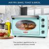 imageNostalgia Oven Toast AirFry Broil Functions Large Capacity Fits Slices of Bread Two 12 in PizzasIncludes Baking Pan and Frying Basket 21 Qt AquaAqua