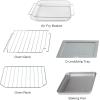 imageNostalgia Oven Toast AirFry Broil Functions Large Capacity Fits Slices of Bread Two 12 in PizzasIncludes Baking Pan and Frying Basket 21 Qt AquaToaster Oven Red