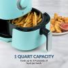 imageNostalgia Personal Air Fryer 1Quart Compact Space Saving Adjustable 30 Minute Timer and Temperature Up To 400 NonStick Dishwasher Safe Basket Portion Control Aqua