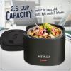 imageNostalgia Portable 20Ounce Electric Heated Lunch Box  Travel Size 25 Cup Capacity for Soup Chili and Leftovers  Leak Proof Silicone Sealed Lid Foldable Carry Handle Detachable Cord  BlackBlack