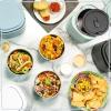 imageNostalgia Portable 20Ounce Electric Heated Lunch Box  Travel Size 25 Cup Capacity for Soup Chili and Leftovers  Leak Proof Silicone Sealed Lid Foldable Carry Handle Detachable Cord  BlackWhite