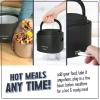 imageNostalgia Portable 20Ounce Electric Heated Lunch Box  Travel Size 25 Cup Capacity for Soup Chili and Leftovers  Leak Proof Silicone Sealed Lid Foldable Carry Handle Detachable Cord  BlackBlack
