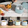 imageNostalgia Portable 20Ounce Electric Heated Lunch Box  Travel Size 25 Cup Capacity for Soup Chili and Leftovers  Leak Proof Silicone Sealed Lid Foldable Carry Handle Detachable Cord  BlackChambray
