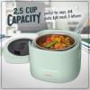 imageNostalgia Portable 20Ounce Electric Heated Lunch Box  Travel Size 25 Cup Capacity for Soup Chili and Leftovers  Leak Proof Silicone Sealed Lid Foldable Carry Handle Detachable Cord  BlackSage