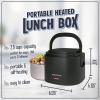 imageNostalgia Portable 20Ounce Electric Heated Lunch Box  Travel Size 25 Cup Capacity for Soup Chili and Leftovers  Leak Proof Silicone Sealed Lid Foldable Carry Handle Detachable Cord  BlackBlack