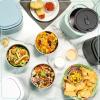 imageNostalgia Portable 20Ounce Electric Heated Lunch Box  Travel Size 25 Cup Capacity for Soup Chili and Leftovers  Leak Proof Silicone Sealed Lid Foldable Carry Handle Detachable Cord  BlackChambray