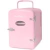 imageNostalgia RF6RRAQ Retro 6Can Personal Cooling and Heating Mini Refrigerator with Carry Handle for Home Office Car Boat or Dorm RoomIncludes ACDC Power Cords1 cubic feet AquaPink