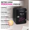 imageNostalgia RF6RRAQ Retro 6Can Personal Cooling and Heating Mini Refrigerator with Carry Handle for Home Office Car Boat or Dorm RoomIncludes ACDC Power Cords1 cubic feet AquaBlack Original
