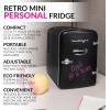imageNostalgia RF6RRAQ Retro 6Can Personal Cooling and Heating Mini Refrigerator with Carry Handle for Home Office Car Boat or Dorm RoomIncludes ACDC Power Cords1 cubic feet AquaBlack