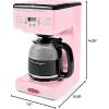 imageNostalgia Retro 12Cup Programmable Coffee Maker With LED Display Automatic ShutOff ampamp Keep Warm PauseAndServe Function PinkCoffee Maker Pink