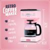imageNostalgia Retro 12Cup Programmable Coffee Maker With LED Display Automatic ShutOff ampamp Keep Warm PauseAndServe Function PinkCoffee Maker Pink