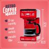 imageNostalgia Retro 12Cup Programmable Coffee Maker With LED Display Automatic ShutOff ampamp Keep Warm PauseAndServe Function PinkCoffee Maker Red