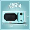imageNostalgia Retro Compact Countertop Microwave Oven  07 Cu Ft  700Watts with LED Digital Display  Child Lock  Easy Clean Interior  OrangeAqua