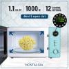 imageNostalgia Retro Compact Countertop Microwave Oven  07 Cu Ft  700Watts with LED Digital Display  Child Lock  Easy Clean Interior  OrangeAqua