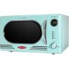 imageNostalgia Retro Compact Countertop Microwave Oven  07 Cu Ft  700Watts with LED Digital Display  Child Lock  Easy Clean Interior  OrangeAqua