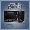 imageNostalgia Retro Compact Countertop Microwave Oven  07 Cu Ft  700Watts with LED Digital Display  Child Lock  Easy Clean Interior  OrangeBlack