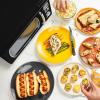 imageNostalgia Retro Compact Countertop Microwave Oven  07 Cu Ft  700Watts with LED Digital Display  Child Lock  Easy Clean Interior  OrangeBlack