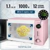 imageNostalgia Retro Compact Countertop Microwave Oven  07 Cu Ft  700Watts with LED Digital Display  Child Lock  Easy Clean Interior  OrangePink