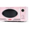 imageNostalgia Retro Compact Countertop Microwave Oven  07 Cu Ft  700Watts with LED Digital Display  Child Lock  Easy Clean Interior  OrangePink