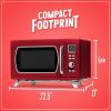 imageNostalgia Retro Compact Countertop Microwave Oven  07 Cu Ft  700Watts with LED Digital Display  Child Lock  Easy Clean Interior  OrangeRed