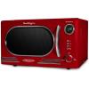 imageNostalgia Retro Compact Countertop Microwave Oven  07 Cu Ft  700Watts with LED Digital Display  Child Lock  Easy Clean Interior  OrangeRed
