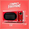imageNostalgia Retro Compact Countertop Microwave Oven  07 Cu Ft  700Watts with LED Digital Display  Child Lock  Easy Clean Interior  OrangeRed