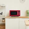 imageNostalgia Retro Compact Countertop Microwave Oven  07 Cu Ft  700Watts with LED Digital Display  Child Lock  Easy Clean Interior  OrangeRed