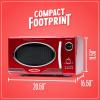 imageNostalgia Retro Compact Countertop Microwave Oven  07 Cu Ft  700Watts with LED Digital Display  Child Lock  Easy Clean Interior  OrangeRed