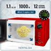 imageNostalgia Retro Compact Countertop Microwave Oven  07 Cu Ft  700Watts with LED Digital Display  Child Lock  Easy Clean Interior  OrangeRed