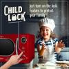imageNostalgia Retro Compact Countertop Microwave Oven  07 Cu Ft  700Watts with LED Digital Display  Child Lock  Easy Clean Interior  OrangeRed