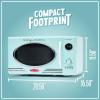 imageNostalgia Retro Compact Countertop Microwave Oven  07 Cu Ft  700Watts with LED Digital Display  Child Lock  Easy Clean Interior  OrangeTeal