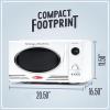 imageNostalgia Retro Compact Countertop Microwave Oven  07 Cu Ft  700Watts with LED Digital Display  Child Lock  Easy Clean Interior  OrangeWhite