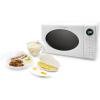 imageNostalgia Retro Compact Countertop Microwave Oven  07 Cu Ft  700Watts with LED Digital Display  Child Lock  Easy Clean Interior  OrangeWhite