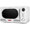 imageNostalgia Retro Compact Countertop Microwave Oven  07 Cu Ft  700Watts with LED Digital Display  Child Lock  Easy Clean Interior  OrangeWhite
