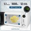 imageNostalgia Retro Compact Countertop Microwave Oven  07 Cu Ft  700Watts with LED Digital Display  Child Lock  Easy Clean Interior  OrangeWhite