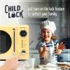 imageNostalgia Retro Compact Countertop Microwave Oven  07 Cu Ft  700Watts with LED Digital Display  Child Lock  Easy Clean Interior  OrangeYellow